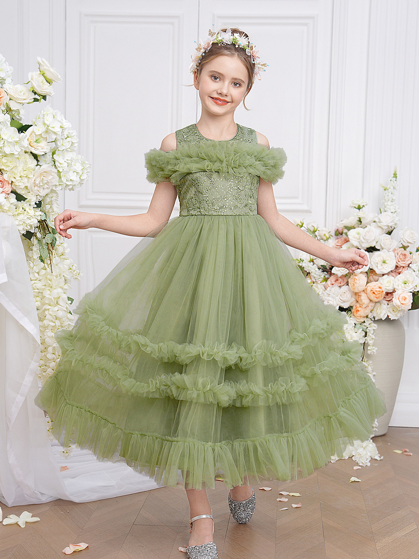 Elegant Satin Evening Dress (8Y - 10Y)