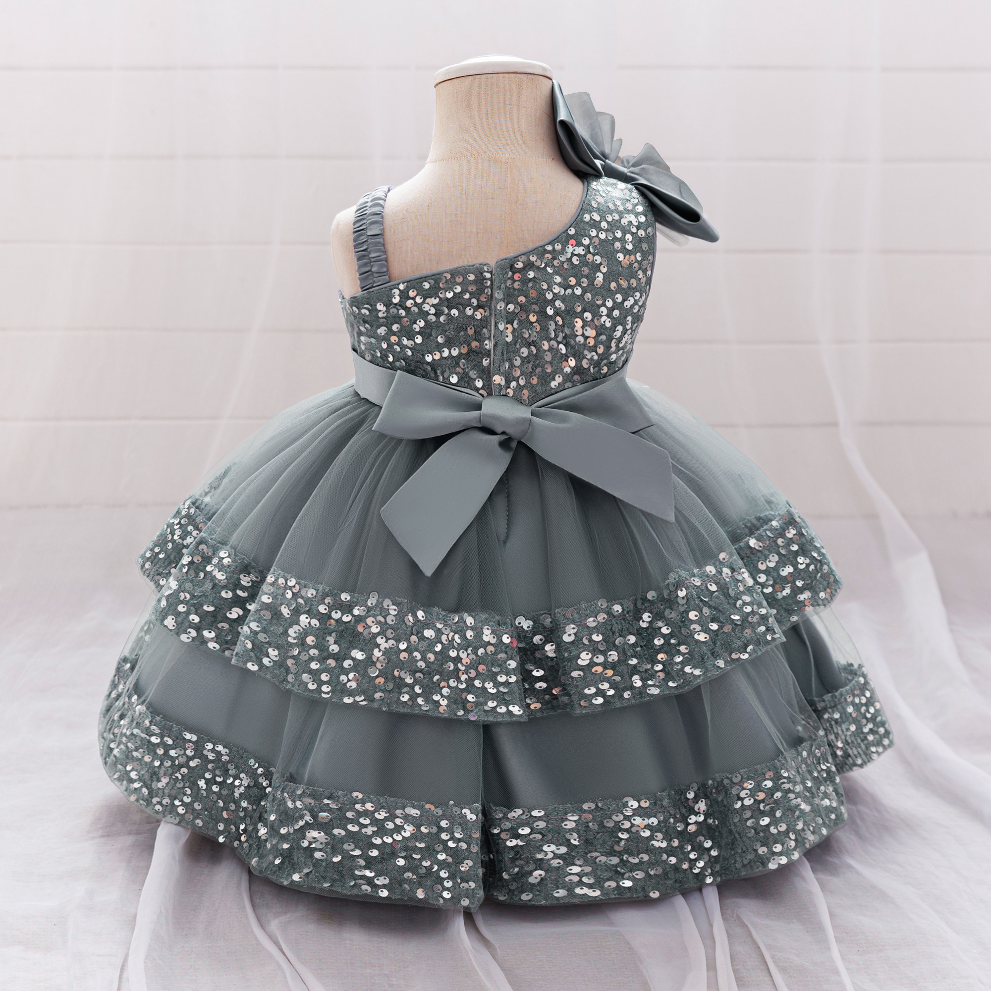 Sequin Princess Girls Flower Dress (06M - 3Y) - Image 4