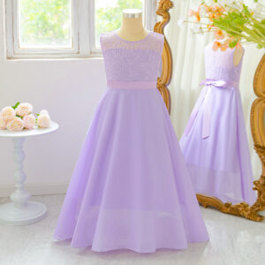 Elegant O-Neck Ball Gown Wedding Pageant Dress (8Y - 10Y)