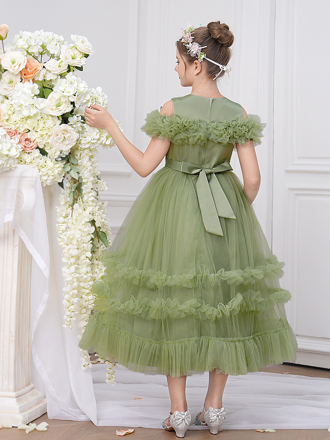 Elegant Satin Evening Dress (8Y - 10Y) - Image 3