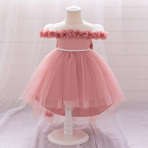 Girls Tulle Dress for Wedding Pretty Flower Beading (06M - 3Y)