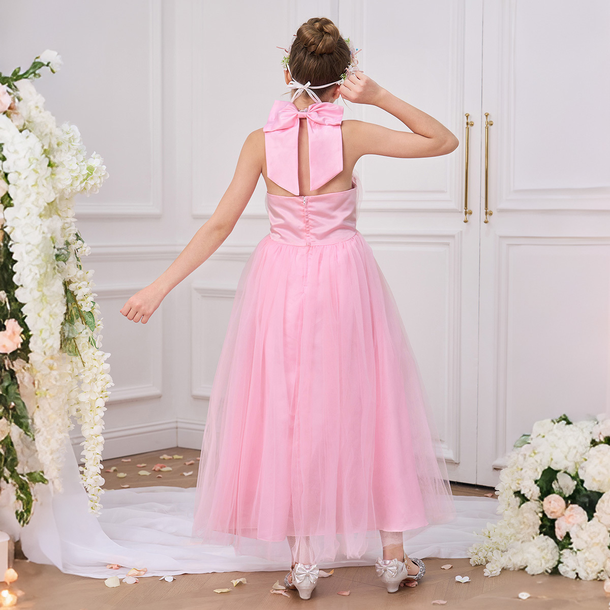 Pink Tutu Lace Beaded Tiers Dress (8Y - 10Y) - Image 2