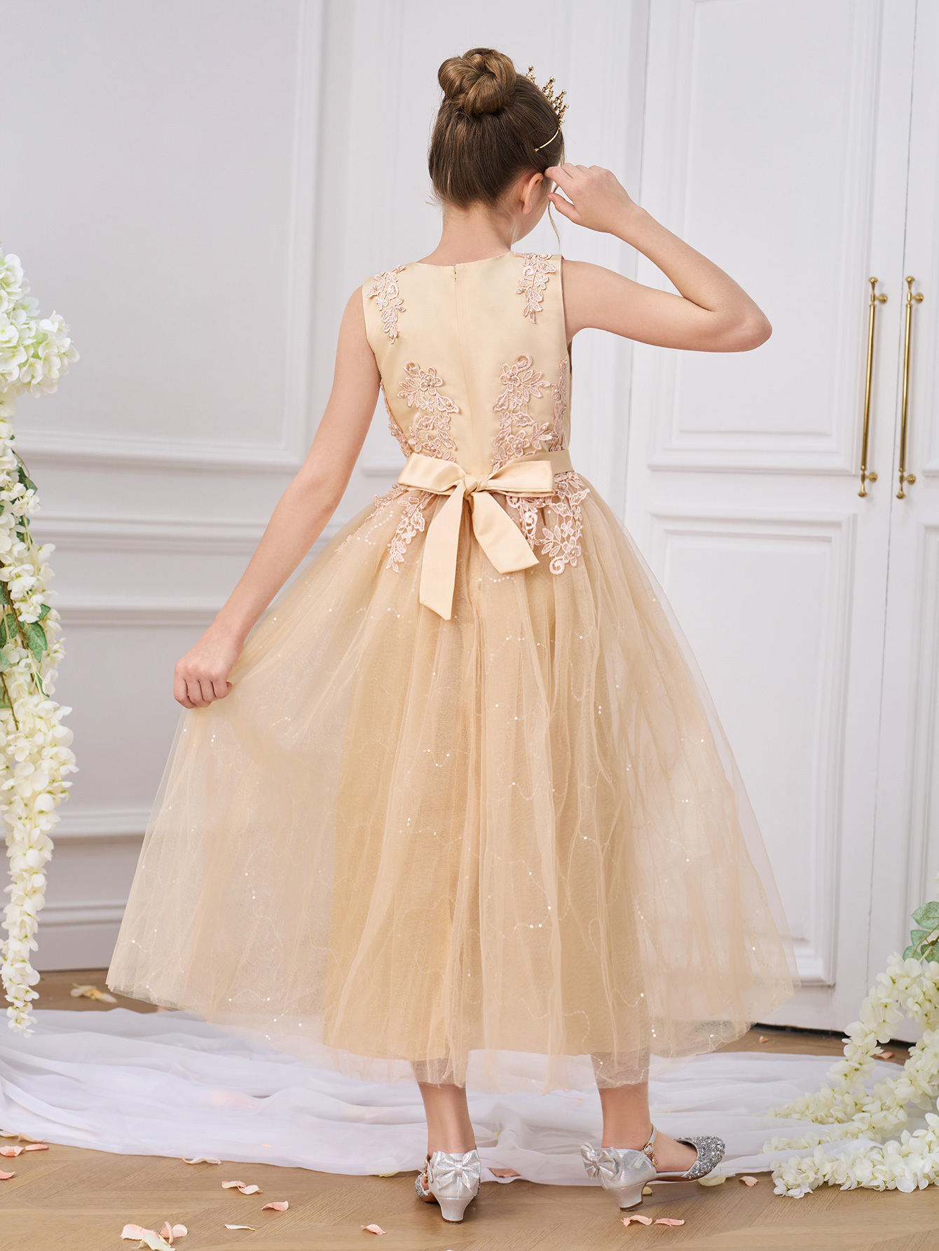 Satin Tulle Evening Dress (8Y - 10Y) - Image 3